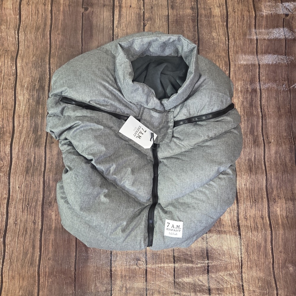7am Enfant Car Seat Cocoon Gray 0-12 Months Puffy Insulated Cover Warm Traveling
